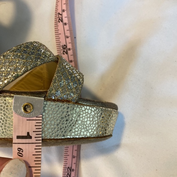 Jimmy Choo Silver Glitter Platform Stiletto Strappy Sandals - Picture 13 of 13